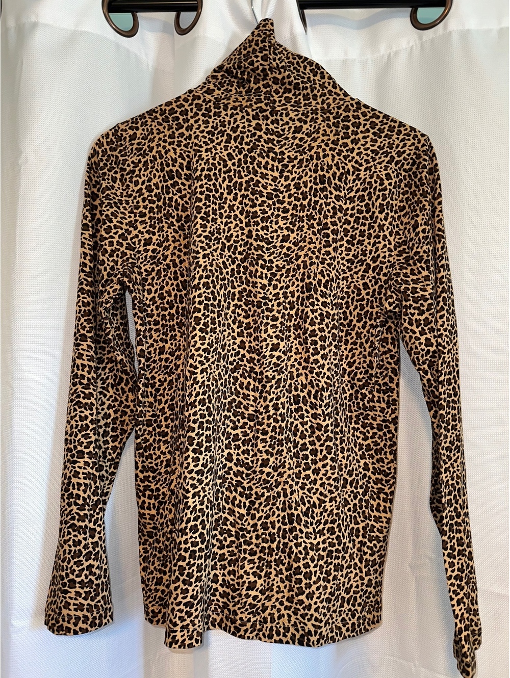 J.Crew Women's Y2K Fall Leopard Print Turtleneck Shirt M - Picture 2 of 4
